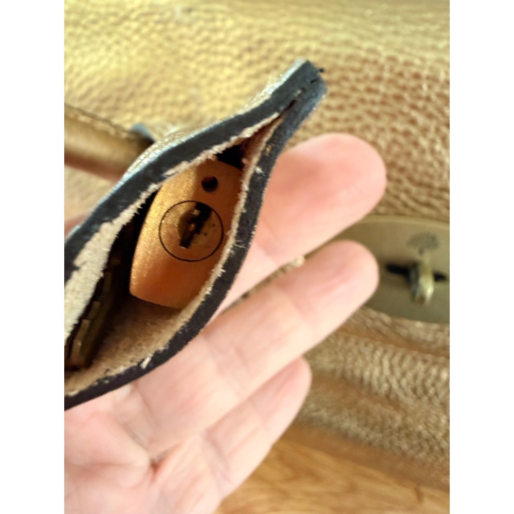 Rare Mulberry Bayswater Metallic Gold Leather Braided Handle Bag Vintage Y2K - Picture 10 of 16